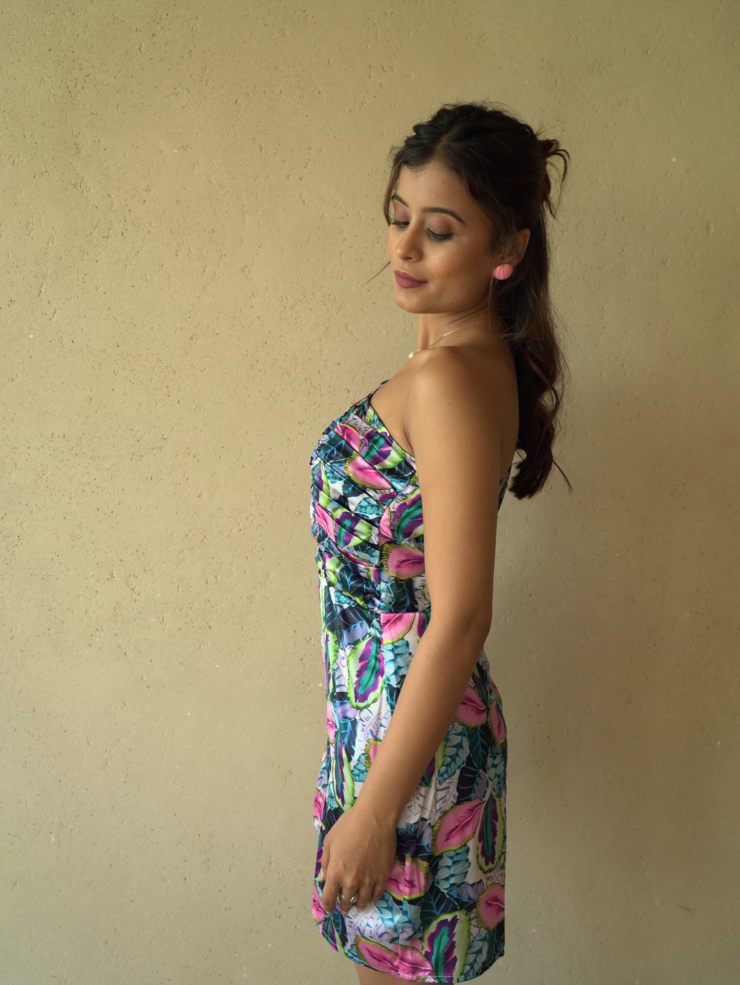 Floral Satin Dress – Vibrant Elegance in Every Step