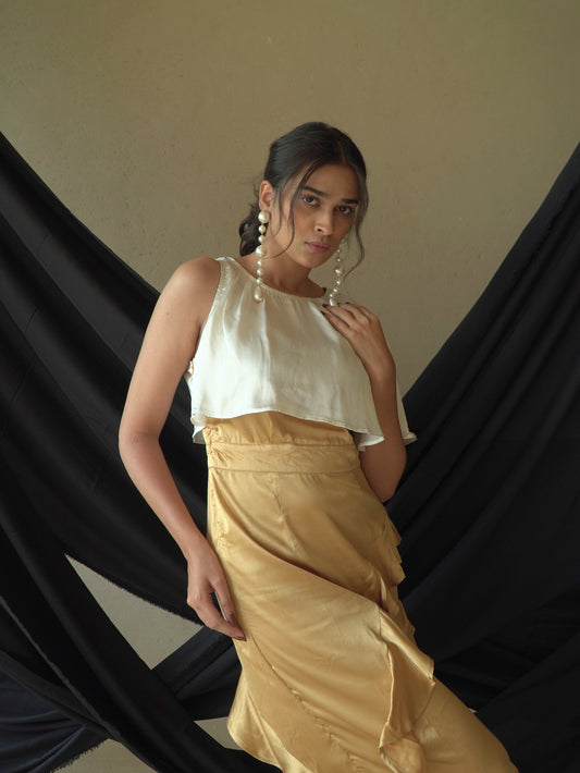 Golden Elegance in Poly Satin