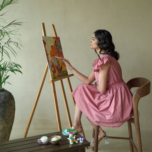 Peach Fuzz Cotton Dress – Where Comfort Meets Creativity